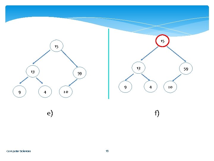 15 15 13 13 9 59 4 9 20 e) Computer Sciences 59 4