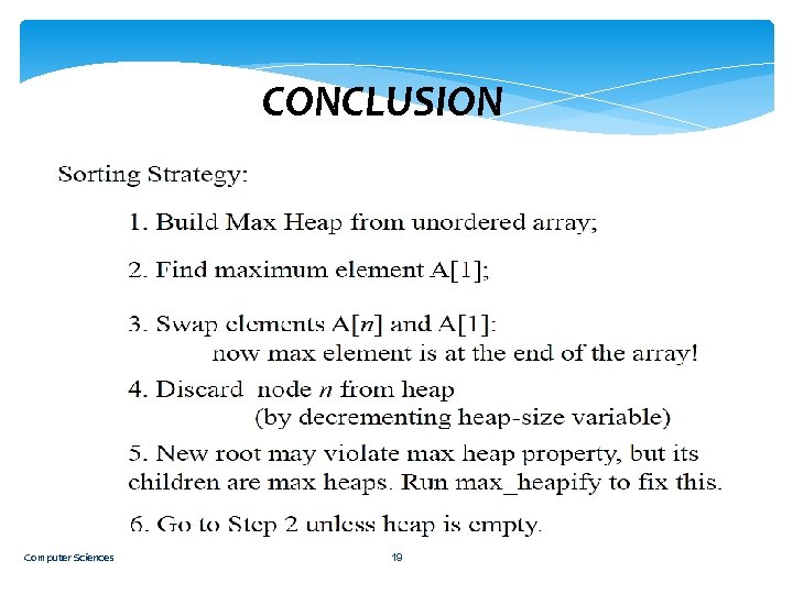 CONCLUSION Computer Sciences 19 