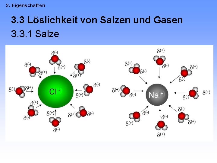 3. Eigenschaften 3. 3 Löslichkeit von Salzen und Gasen 3. 3. 1 Salze 