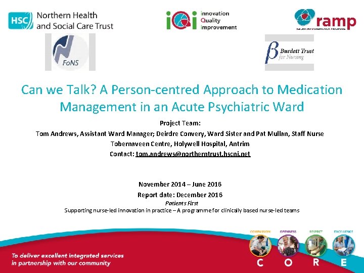Can we Talk? A Person-centred Approach to Medication Management in an Acute Psychiatric Ward
