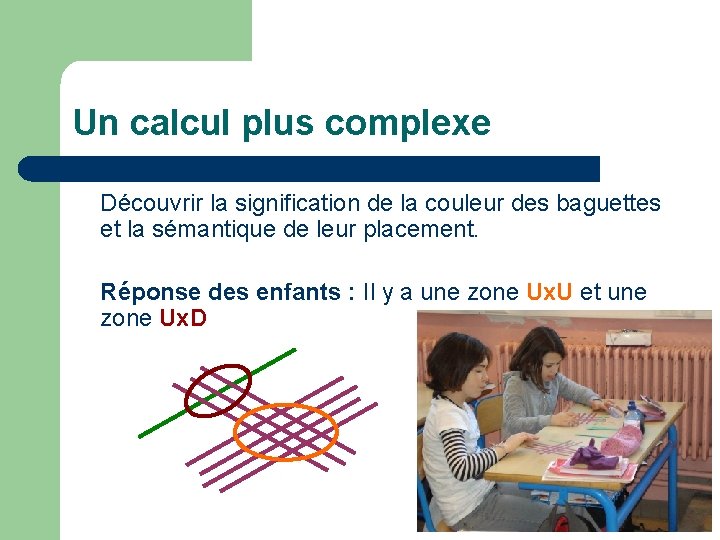 Un calcul plus complexe Découvrir la signification de la couleur des baguettes et la