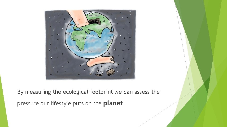 By measuring the ecological footprint we can assess the pressure our lifestyle puts on
