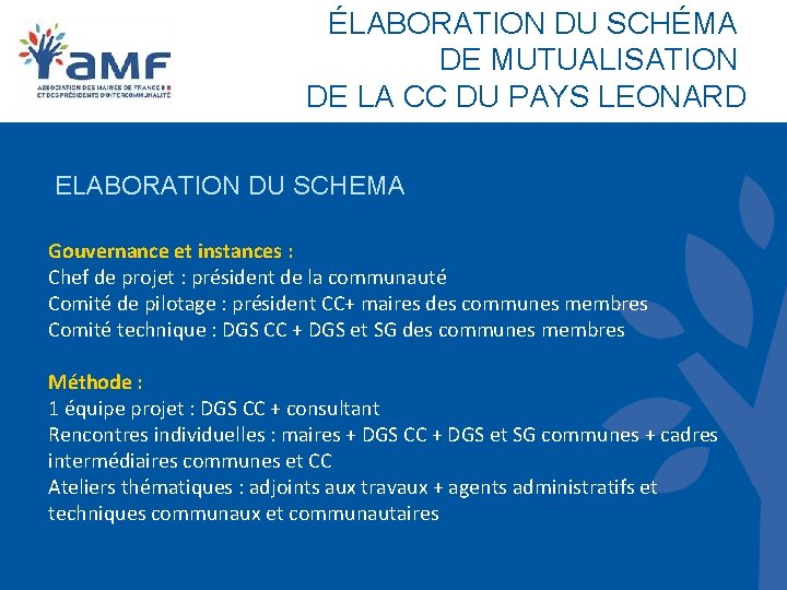 ÉLABORATION DU SCHÉMA DE MUTUALISATION DE LA CC DU PAYS LEONARD ELABORATION DU SCHEMA ÉLABORATION DU SCHÉMA DE MUTUALISATION DE LA CC DU PAYS LEONARD ELABORATION DU SCHEMA
