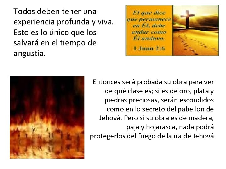 Todos deben tener una experiencia profunda y viva. Esto es lo único que los