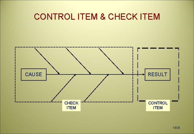 CONTROL ITEM & CHECK ITEM CAUSE RESULT CHECK ITEM CONTROL ITEM 19/25 