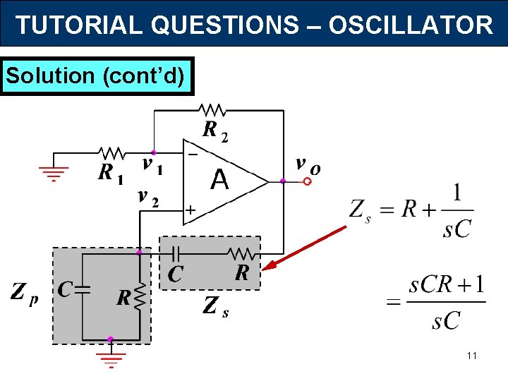 TUTORIAL QUESTIONS – OSCILLATOR Solution (cont’d) 11 