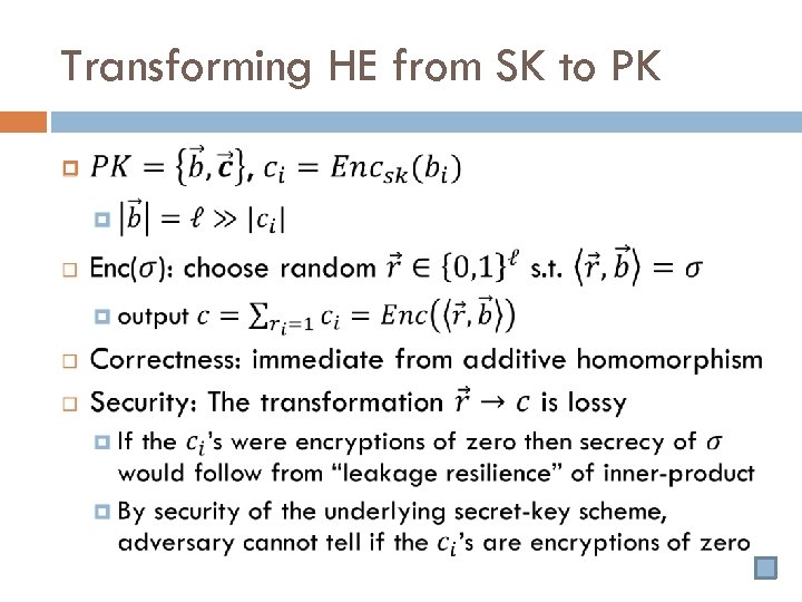Transforming HE from SK to PK 