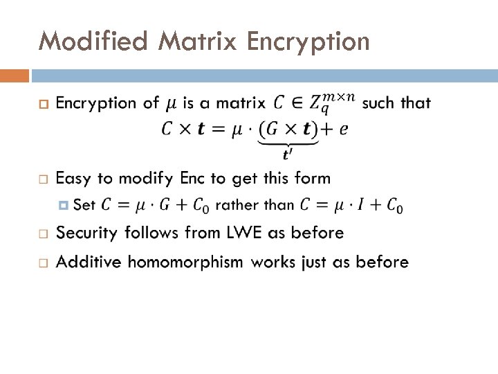 Modified Matrix Encryption 
