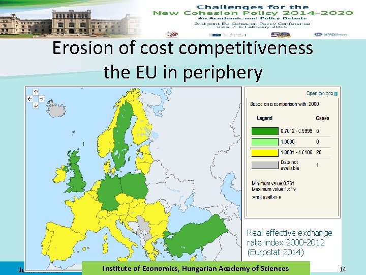 Erosion of cost competitiveness the EU in periphery Real effective exchange rate index 2000