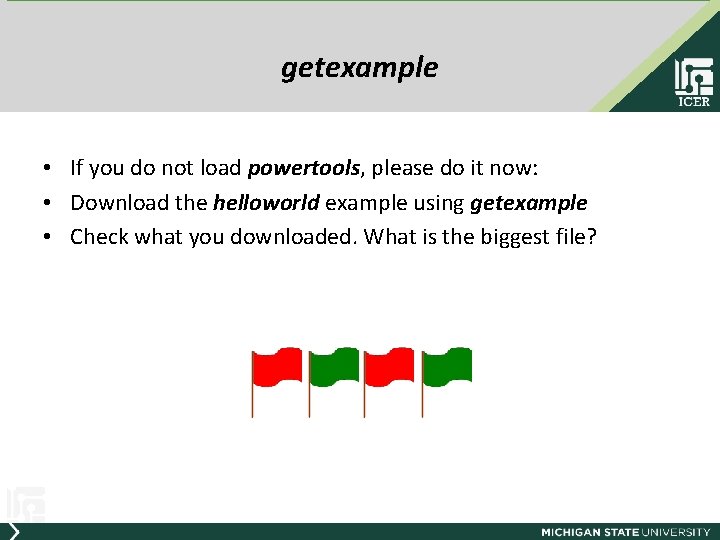 getexample • If you do not load powertools, please do it now: • Download