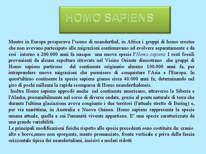 Mentre in Europa prosperava l’uomo di neanderthal, in Africa i gruppi di homo erectus Mentre in Europa prosperava l’uomo di neanderthal, in Africa i gruppi di homo erectus