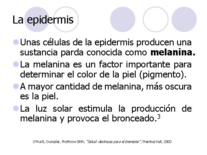 La epidermis l Unas células de la epidermis producen una sustancia parda conocida como La epidermis l Unas células de la epidermis producen una sustancia parda conocida como