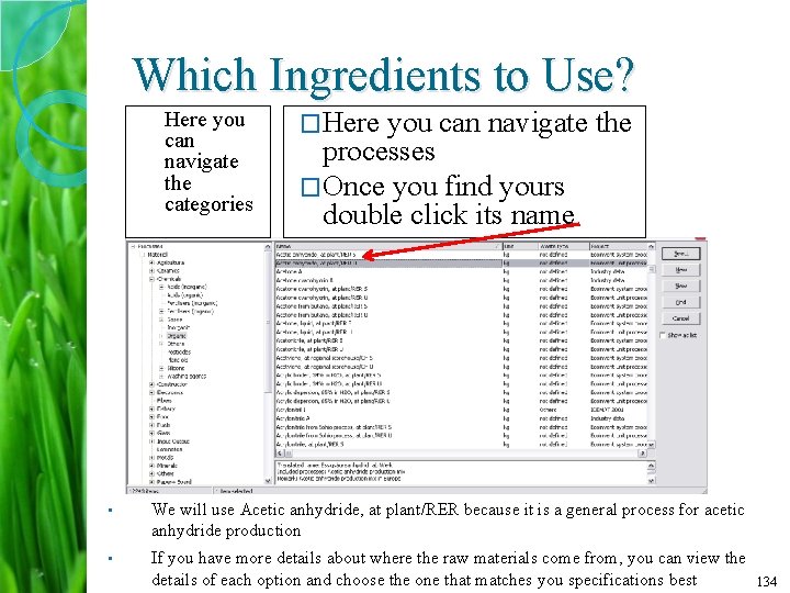 Which Ingredients to Use? Here you can navigate the categories �Here you can navigate