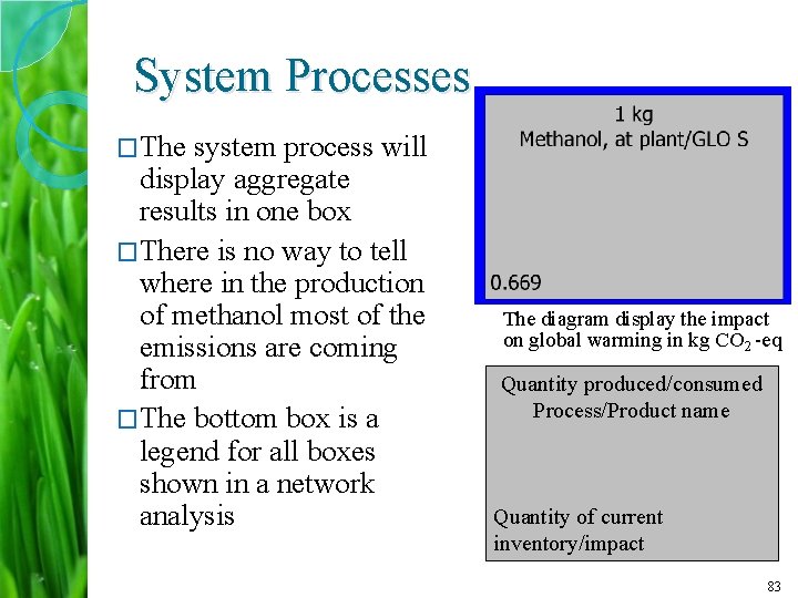 System Processes �The system process will display aggregate results in one box �There is