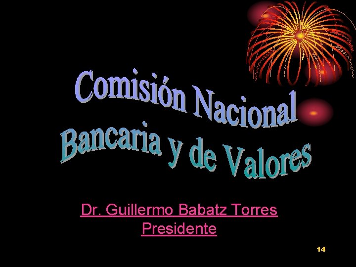 Dr. Guillermo Babatz Torres Presidente 14 