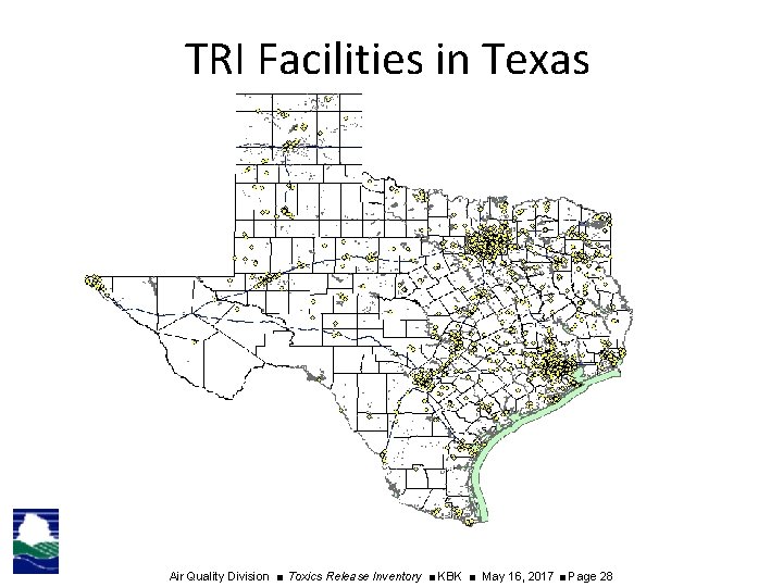 TRI Facilities in Texas Air Quality Division ■ Toxics Release Inventory ■ KBK ■