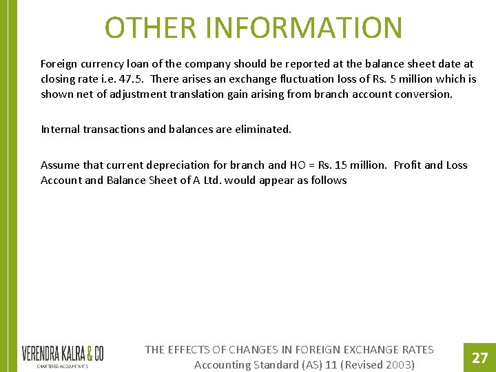 OTHER INFORMATION Foreign currency loan of the company should be reported at the balance