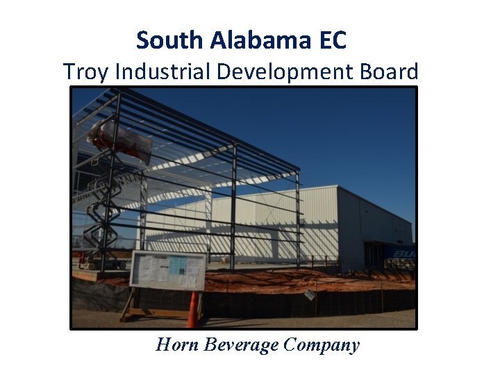 South Alabama EC Troy Industrial Development Board Horn Beverage Company 