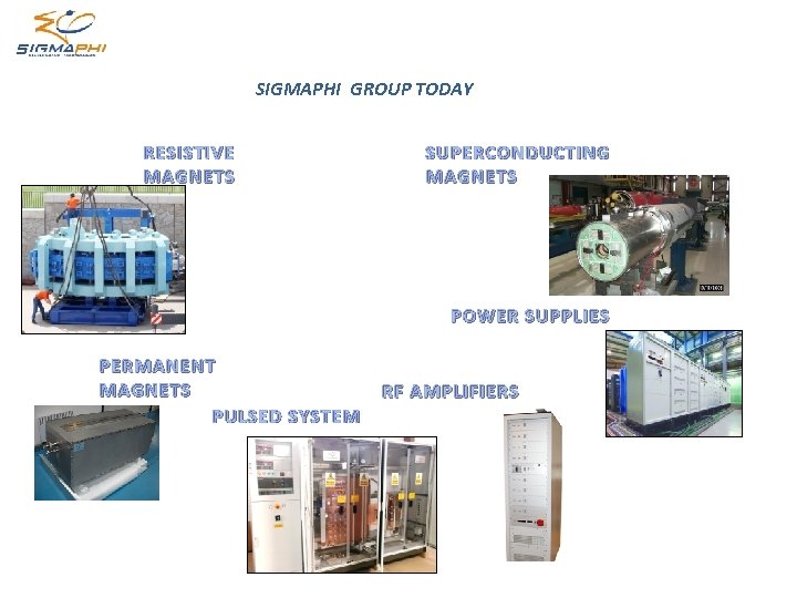 SIGMAPHI GROUP TODAY RESISTIVE MAGNETS SUPERCONDUCTING MAGNETS POWER SUPPLIES PERMANENT MAGNETS PULSED SYSTEM RF SIGMAPHI GROUP TODAY RESISTIVE MAGNETS SUPERCONDUCTING MAGNETS POWER SUPPLIES PERMANENT MAGNETS PULSED SYSTEM RF
