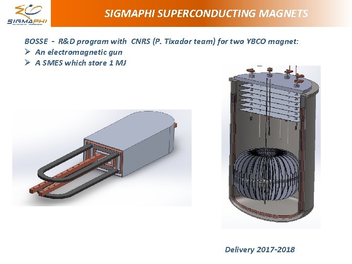 SIGMAPHI SUPERCONDUCTING MAGNETS BOSSE - R&D program with CNRS (P. Tixador team) for two SIGMAPHI SUPERCONDUCTING MAGNETS BOSSE - R&D program with CNRS (P. Tixador team) for two