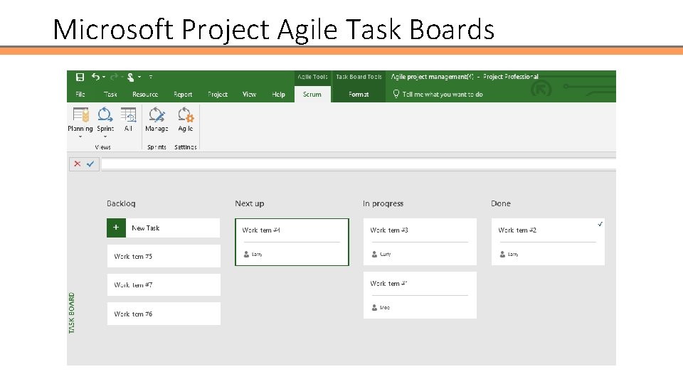Microsoft Project Agile Task Boards 