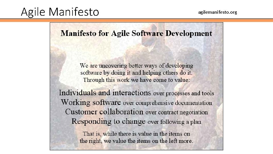 Agile Manifesto agilemanifesto. org 