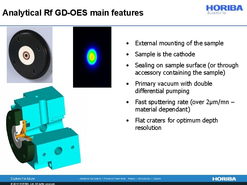 Analytical Rf GD-OES main features © 2014 HORIBA, Ltd. All rights reserved. • External