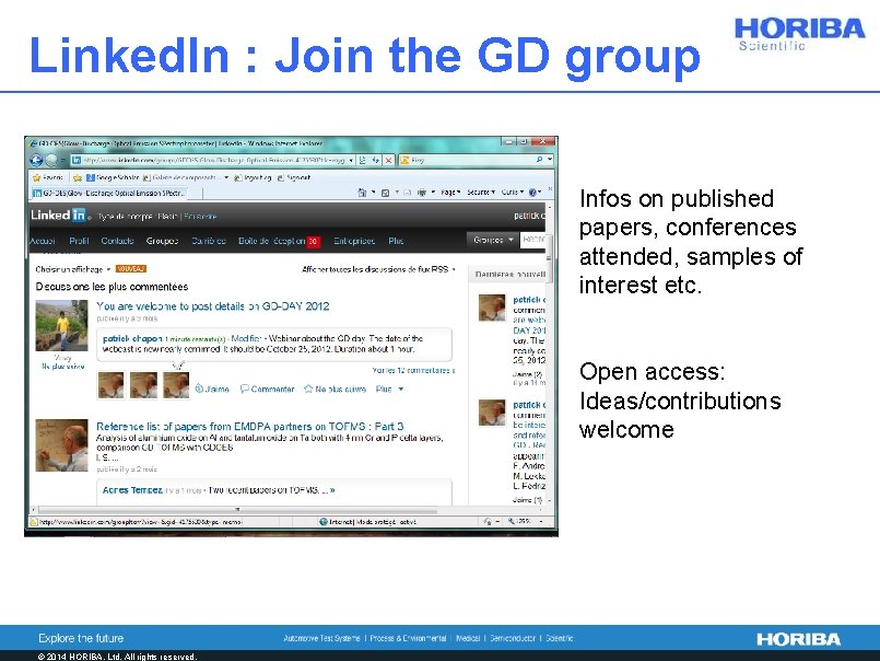 Linked. In : Join the GD group Infos on published papers, conferences attended, samples