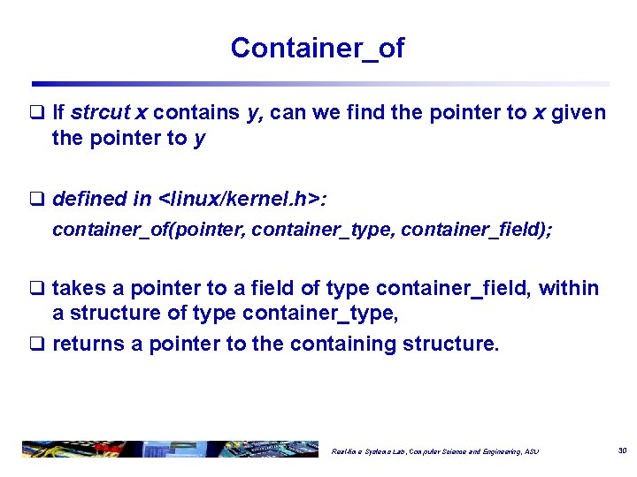 Container_of q If strcut x contains y, can we find the pointer to x