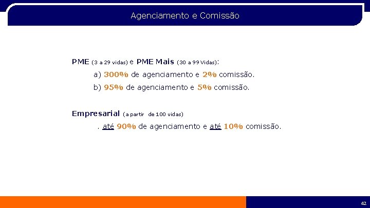 Agenciamento e Comissão PME (3 a 29 vidas) e PME Mais (30 a 99