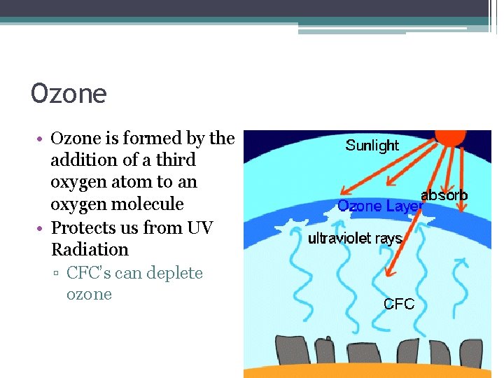 Ozone • Ozone is formed by the addition of a third oxygen atom to