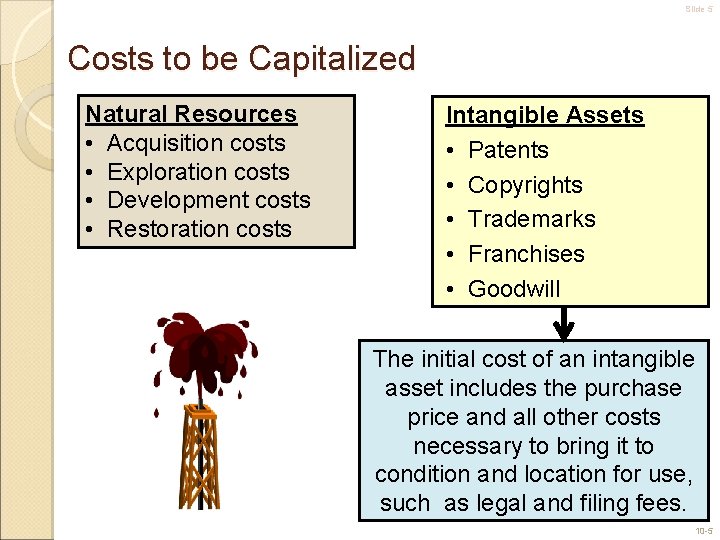 Slide 5 Costs to be Capitalized Natural Resources • Acquisition costs • Exploration costs