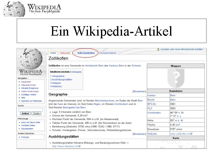 Ein Wikipedia-Artikel 