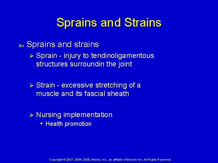 Sprains and Strains Sprains and strains Ø Sprain - injury to tendinoligamentous structures surroundin