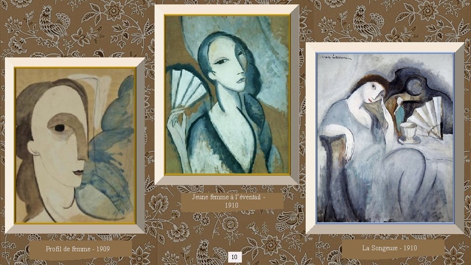 Jeune femme à l’éventail - 1910 La Songeuse - 1910 Profil de femme -