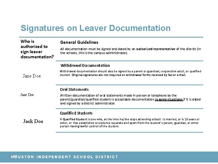 Signatures on Leaver Documentation Who is authorized to sign leaver documentation? General Guidelines All