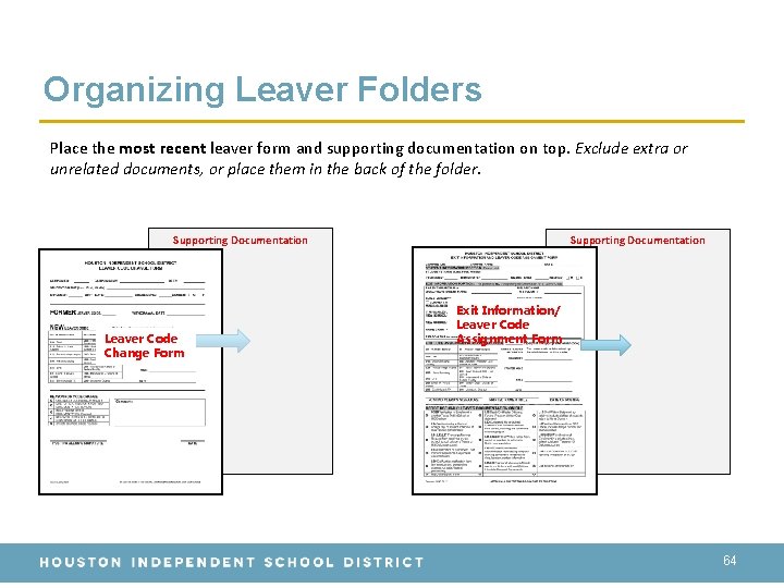 Organizing Leaver Folders Place the most recent leaver form and supporting documentation on top.