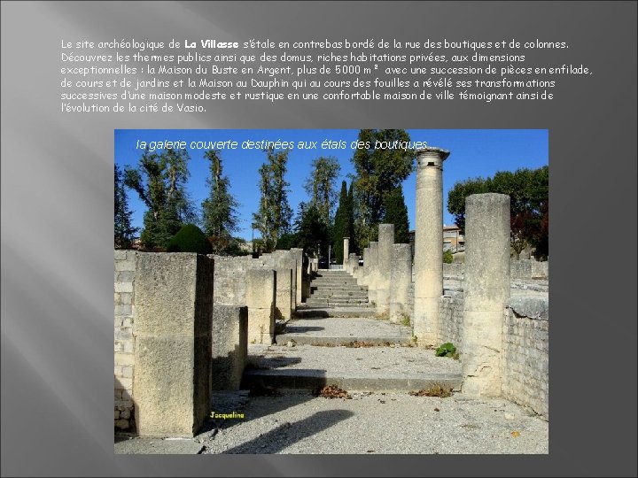 Le site archéologique de La Villasse s’étale en contrebas bordé de la rue des