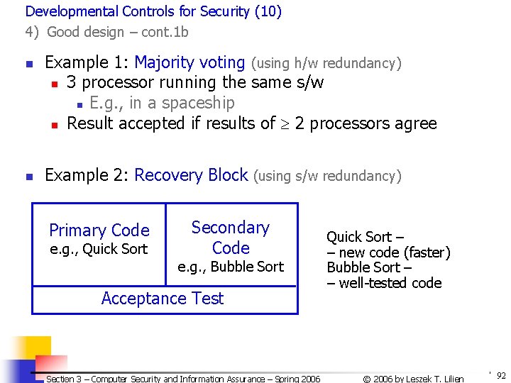 Developmental Controls for Security (10) 4) Good design – cont. 1 b n n Developmental Controls for Security (10) 4) Good design – cont. 1 b n n