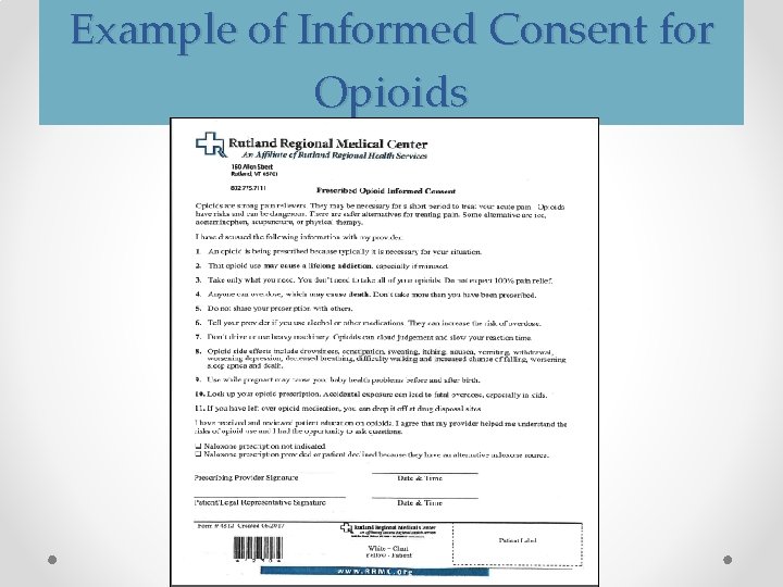 Example of Informed Consent for Opioids 