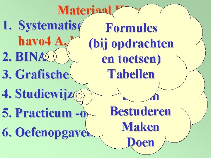 Materiaal Havo 4 1. Systematische Natuurkunde Formules : havo 4 A, havo 4 hulpboek