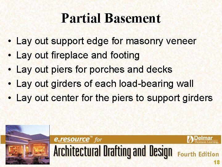 Partial Basement • • • Lay out support edge for masonry veneer Lay out Partial Basement • • • Lay out support edge for masonry veneer Lay out