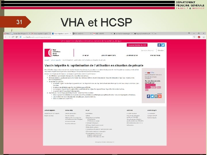 31 VHA et HCSP 