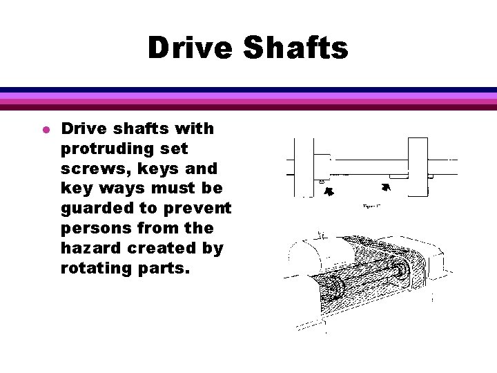 Drive Shafts l Drive shafts with protruding set screws, keys and key ways must
