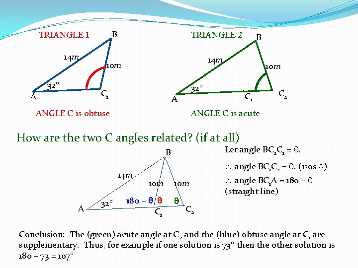 B TRIANGLE 1 14 m 32 TRIANGLE 2 14 m 10 m C 1