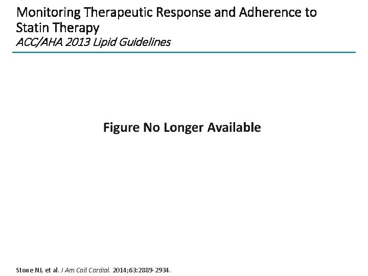 Monitoring Therapeutic Response and Adherence to Statin Therapy ACC/AHA 2013 Lipid Guidelines Stone NJ,