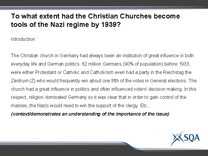 To what extent had the Christian Churches become tools of the Nazi regime by To what extent had the Christian Churches become tools of the Nazi regime by