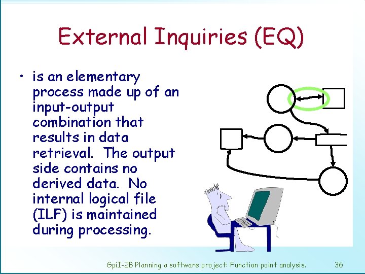 External Inquiries (EQ) • is an elementary process made up of an input-output combination