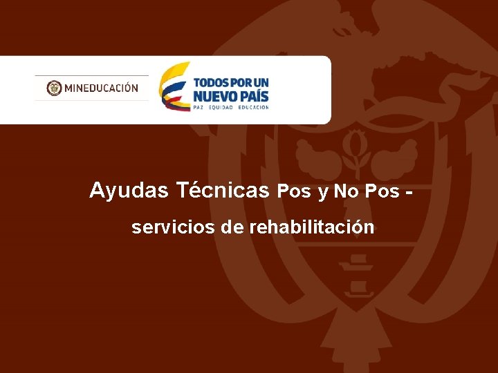 Ayudas Técnicas Pos y No Pos servicios de rehabilitación 