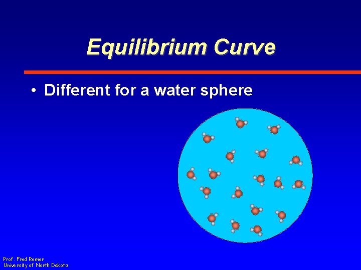 Equilibrium Curve • Different for a water sphere Prof. Fred Remer University of North